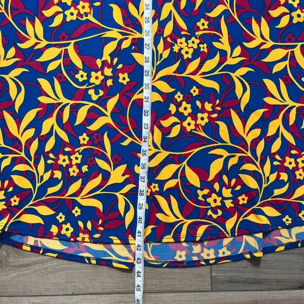 LuLaRoe Womens Floral Leaf‎ Print Maxi Skirt Size XS Blue Cranberry Marigold